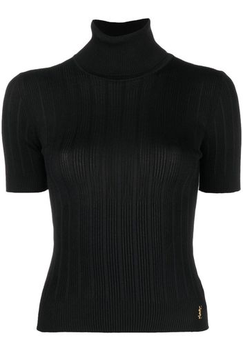 Saint Laurent ribbed-knit roll-neck top - Black