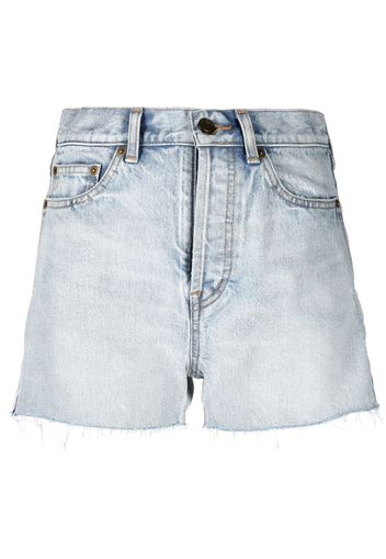 Saint Laurent raw-hem denim shorts - Blue