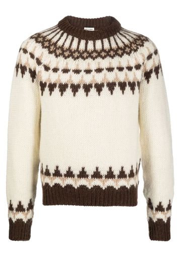 Saint Laurent fair isle-style knitted jumper - Neutrals