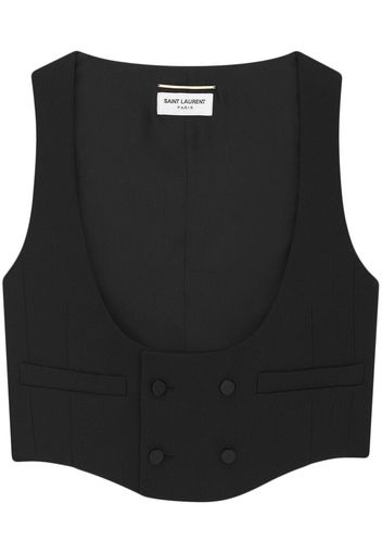 Saint Laurent double-breasted cropped waistcoat - Black