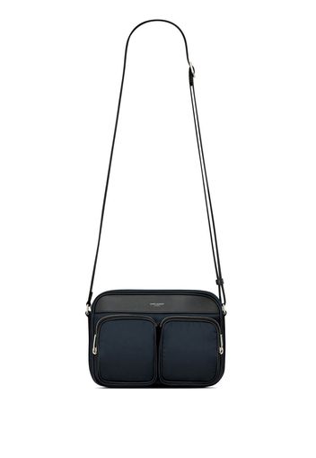 Saint Laurent logo-print shoulder bag - Blue