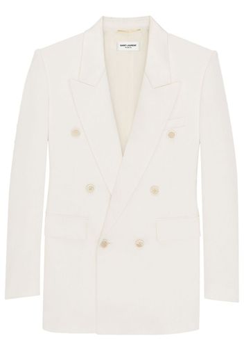 Saint Laurent double-breasted peak lapel blazer - White