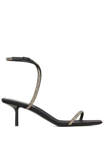 Saint Laurent Nuit 55mm rhinestones sandals - Black