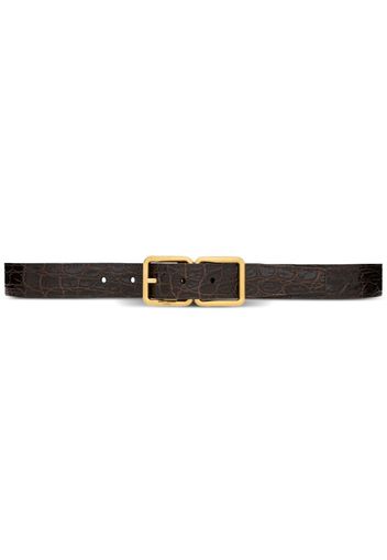 Saint Laurent buckled leather belt - Brown