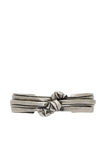 Saint Laurent logo-engraved knot-detail bracelet - Grey