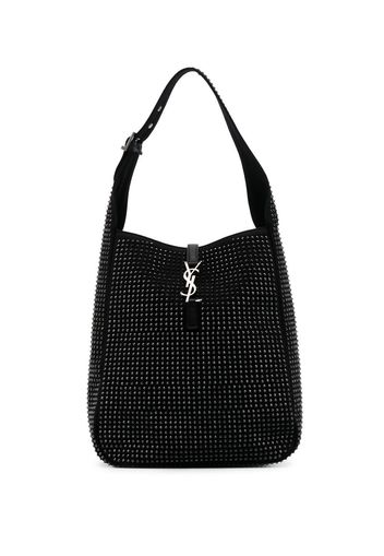 Saint Laurent YSL-plaque studded shoulder bag - Black
