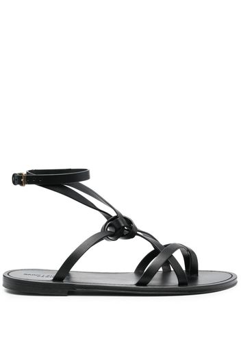 Saint Laurent Santo knotted flat sandals - Black