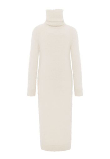 Saint Laurent roll-neck mohair long dress - Neutrals