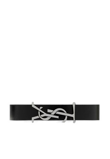 Saint Laurent Cassandre leather bracelet - Black