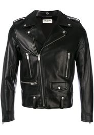 Saint Laurent zipped biker jacket - Black