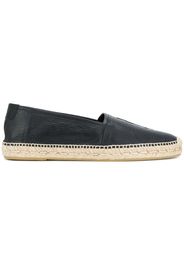 Saint Laurent monogram leather espadrilles - Black