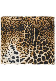 Saint Laurent leopard scarf - Black
