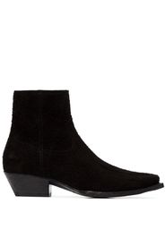 Saint Laurent black Lukas 40 suede cowboy ankle boots