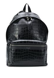 Saint Laurent crocodile-effect City backpack - Black