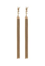 Saint Laurent Gold YSL tassel drop earrings