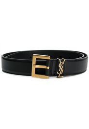 Saint Laurent YSL plaque buckle belt - Black