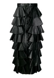 Saint Laurent long tiered ruffle skirt - Black