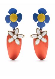 Saint Laurent flower and strawberry clip-on earrings - Red