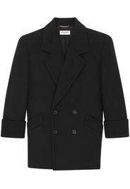 Saint Laurent double-breasted wool coat - Black