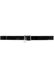 Saint Laurent patent-leather padlock belt - Black