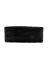 Saint Laurent cross-closure faux-fur scarf - Black