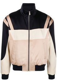 Saint Laurent panelled zip-up bomber jacket - Neutrals