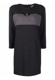 Salvatore Ferragamo Pre-Owned 1980s long-sleeved panelled dress - Grey