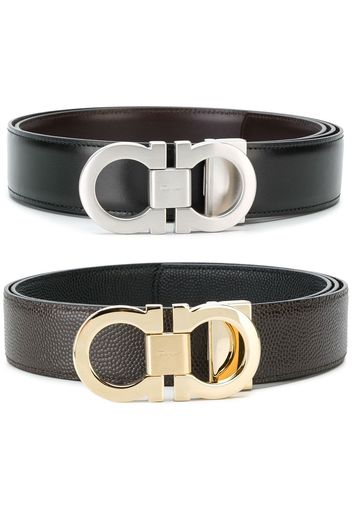 Salvatore Ferragamo double Gancio belt - Black