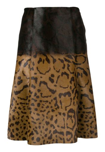 Salvatore Ferragamo animal print midi skirt - Brown