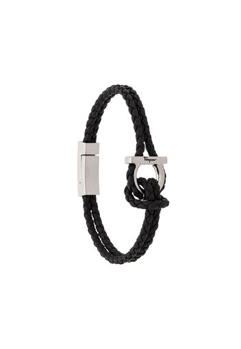 Salvatore Ferragamo braided Gancini bracelet - Black