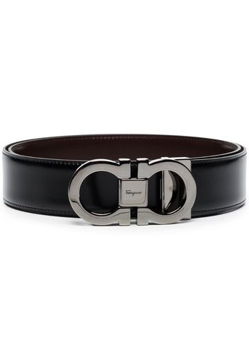 black Gancini buckle leather belt