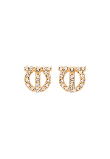 gold tone Gancini crystal earrings