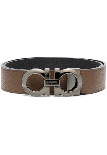 black and brown Muflone reversible leather belt