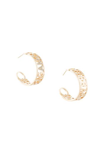 Salvatore Ferragamo logo-plaque hoop earrings - Silver