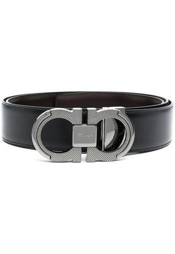 Salvatore Ferragamo brushed calf leather Gancini belt - Black