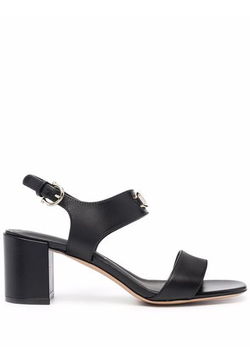 Salvatore Ferragamo Gancini-plaque leather sandals - Black