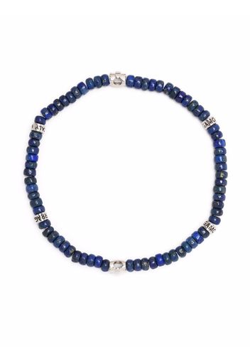 Salvatore Ferragamo engraved-detail beaded bracelet - Blue