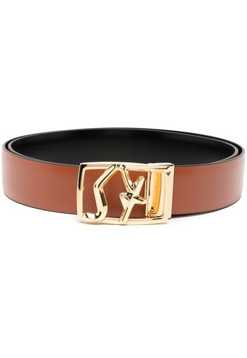 Salvatore Ferragamo logo-buckle leather belt - Brown