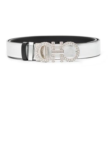 Salvatore Ferragamo rhinestone buckle belt - Silver