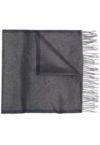 Salvatore Ferragamo fringe-trimmed silk scarf - Grey