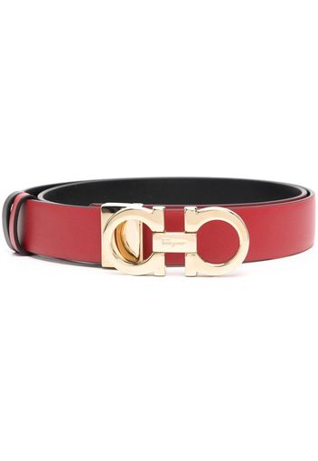 Salvatore Ferragamo Gancini-buckle calf leather belt - Red