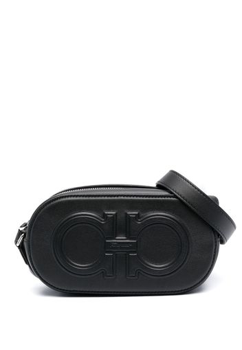 Salvatore Ferragamo Gancini-detail shoulder bag - Black