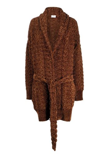 Salvatore Ferragamo long belted cardigan - Brown