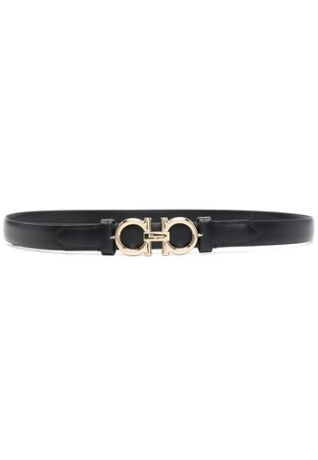 Salvatore Ferragamo Gancini-buckle leather belt - Black