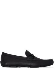 black Front 4 leather loafers