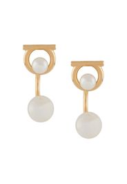 Gancini faux-pearl jacket earrings