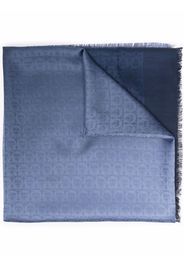 Salvatore Ferragamo logo-jacquard silk-blend scarf - Blue