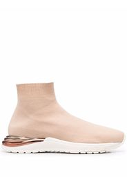 Salvatore Ferragamo metallic heel-counter sneakers - Neutrals