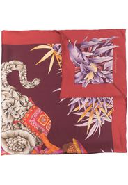 Salvatore Ferragamo tiger-print detail scarf - Red