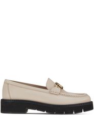 Salvatore Ferragamo Gancini-plaque leather loafers - Neutrals